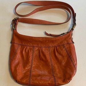 Fossil  Orange Leather crossbody crossbody Bag